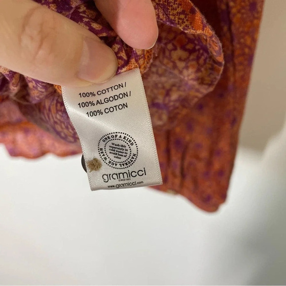 Gramicci Floral Embroidered Peasant Blouse Size Small - Picture 6 of 9